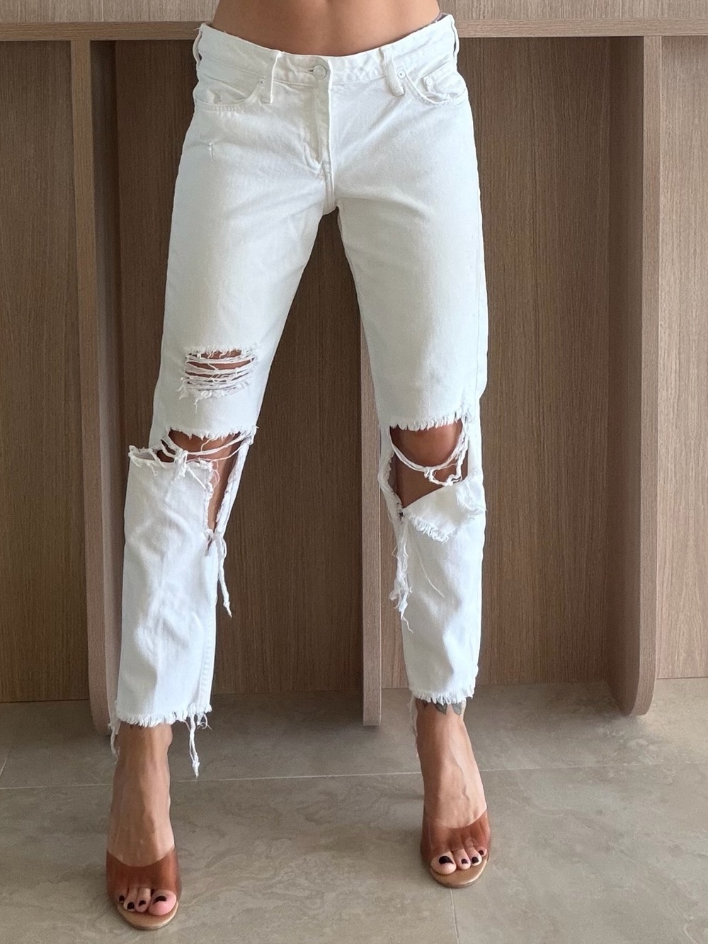 Conscious Denim White Distressed Women's Jeans